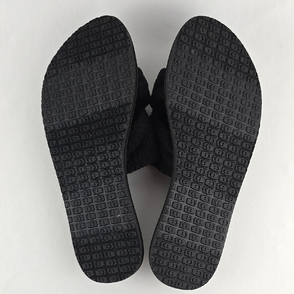 Sanuk Women's Yoga Mat Capri Black Textile Flat Slip On Sandals Cushioned Sz 6 - Picture 10 of 11